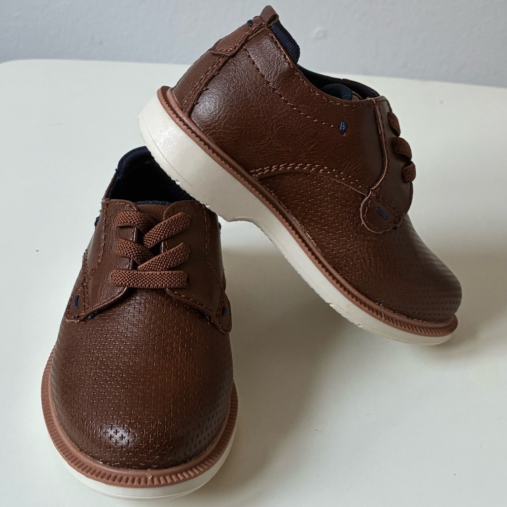 Nordstrom Rack Classic Brown Kids Dress Shoes side 5D toddler boys